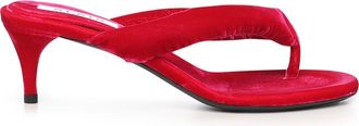Alaia Velvet Heeled Flip-flop Mule
