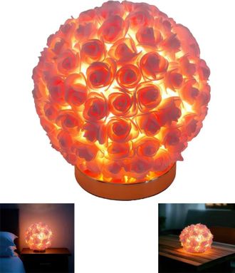 OEM L&aacute;mpara De Mesa Con Forma De Rosa, L&aacute;mpara Led Con Forma De Rosa, Esf&eacute;rica, Alimentada Por Usb, Tres Modos De Color Con Brillo Ajustable
