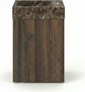 Saniclass Chaci Toiletmeubelset - 40x65cm - 1 deur - 1 kraangat - rechts - fontein dark emporador - noten