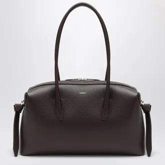 Yuzefi Brioche Duffle Bag in Espresso Pebble-Grained Leather