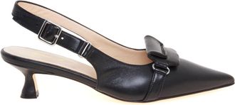 Anna F. Slingback - Dames - Pumps - Zwart - 38 1/2 EU - Leer - Schoenen