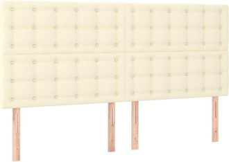 vidaXL Cabecero De Cama Color Crema 180x5x118/128 Cm Piel Sint&eacute;tica Vidaxl