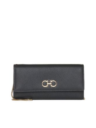 Ferragamo Gancino Soft Leather Wallet On Chain