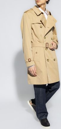 Burberry Kensington Mid Trench Coat, Mens, Beige