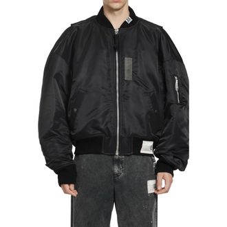 Miharayasuhiro Bomber Jackets, male, Black, Size: M Vest Combined Flight Jacket