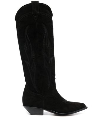 Sonora pointed-toe suede boots - women - Calf Leather/Calf Suede/Calf Leather - 39 - Black