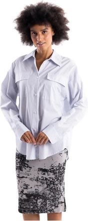 Akep Camicia Ampia in Cotone Mussola - - Blouses & Shirts - Donna - Blu - S
