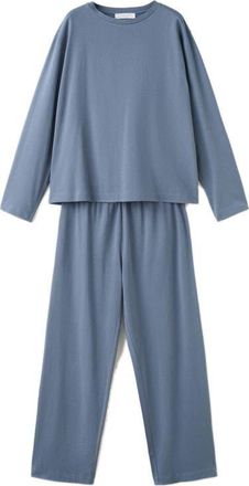 Mango Plain Cotton Pajamas in Ink Blue at Nordstrom, Size Medium