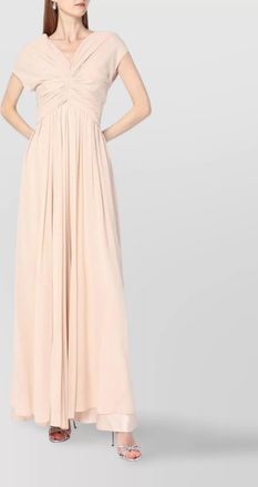 Alberta Ferretti silk georgette dress cap sleeves