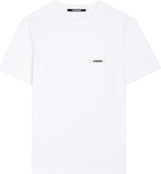 Jacquemus Le T-shirt Gros Grain Logo Cotton T-shirt - White - S (UK8-10 / S)