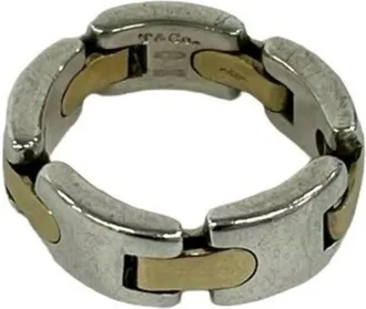 Tiffany & Co. Gold Silver Yellow Gold (18K) Silver 925 Band Ring (Pre-Owned)