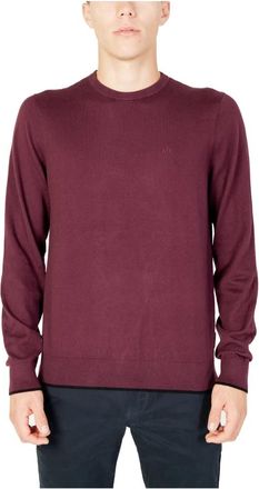 A|X Armani Exchange Pullover - Heren - Ronde hals truien - Paars - XS - Katoen - Truien & Vesten