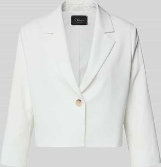 s.Oliver Black Label Regular Fit Kurzblazer mit 1-Knopf-Verschluss in Weiss, Gr&ouml;&szlig;e 40
