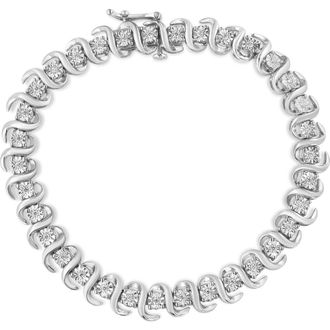 House of Brilliance Silver 1/3 Cttw Miracle-Set Diamond S Link Tennis Bracelet in White at Nordstrom