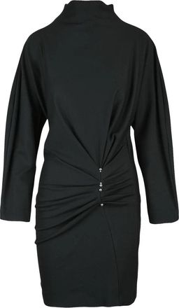 Dondup Black Sheath Dress with Batwing Sleeves
