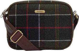 Barbour Tassen, Dames, Bruin, ONE Size, Katoen, Schoudertas met ruitmotief en ritssluiting