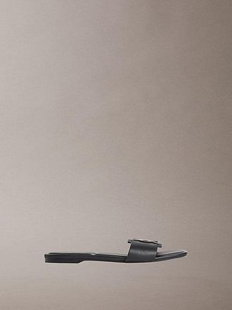 Calvin Klein Amira - Leren platte sandalen met vierkante teen