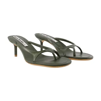 Acne Studios Lambskin Leather Thong Heel Sandal - Green