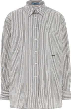 Prada Grey Regular Stripes Shirt