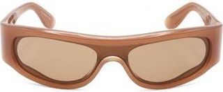 Retro Superfuture 58mm Wrap Sunglasses in Brown at Nordstrom Rack