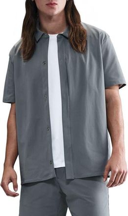 Nike 24.7 PerfectStretch Dri-FIT Short Sleeve Button-Up Shirt in Smoke Grey/Nano Grey at Nordstrom, Size Xx-Large