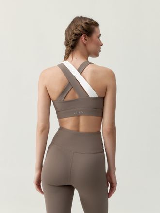 Born Living Yoga Top Cleo Fossil/White Chalk