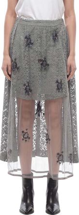 Stella McCartney Grey Embellished Midi Skirt