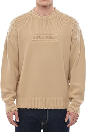 Dsquared2 Beige Logo Crew Neck Sweater