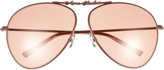 Acne Studios Ator Aviator Sunglasses in Brown/Orange at Nordstrom