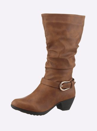 Andrea Conti Stiefel ANDREA CONTI, Damen, Gr. 38, braun (cognac), Lederimitat, Schuhe Stiefel