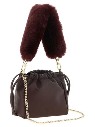 Pinko Nappa Leather Bucket Bag - Black