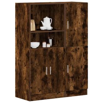 Berkfield Home 2 Piece Kitchen Cabinet Set Smoked Oak Engineered Wood in Brown