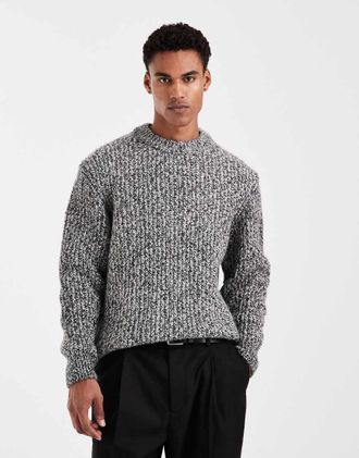 Jack & Jones Maglione in filato m&eacute;lange nero