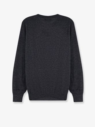 Brunello Cucinelli Mens Crew Neck Sweater Cashmere-Silk Grey