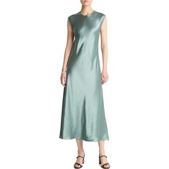 Vince Cap Sleeve Satin Maxi Dress in Deep Patina at Nordstrom Rack, Size Large