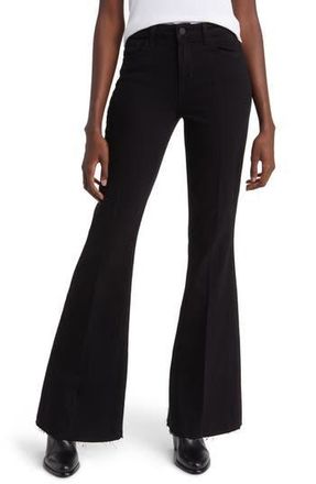L'agence Sera High Waist Flare Jeans in Saturated Black at Nordstrom Rack, Size 25