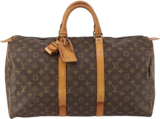 Louis Vuitton Pre-owned Weekend Bags, female, Brown, Size: ONE SIZE Pre-owned Keepall Travel Bag