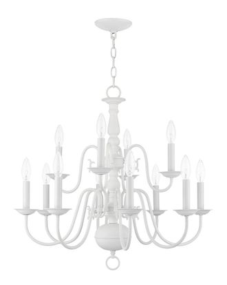 Livex Lighting 8 + 4-Light White Chandelier