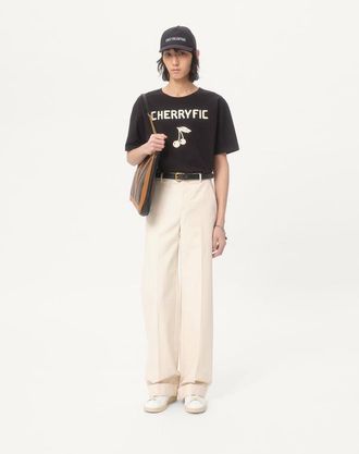 Valentino T-Shirt In Cotone Con Stampa Cherryfic Uomo NERO/BURRO XXL