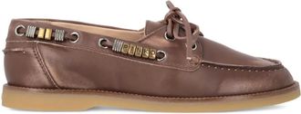 Pinko Mocassini con logo - Marrone