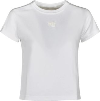 Alexander Wang Witte T-shirts en Polos met Puff Logo - Dames - T-shirts - Wit - S - Katoen - Tops