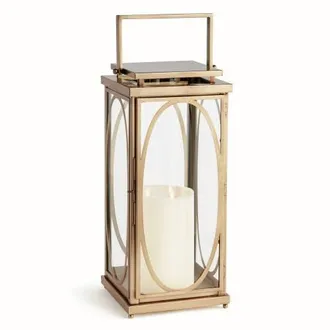Napa Home & Garden Jace Lantern Candle Holder Large in Gold at Nordstrom