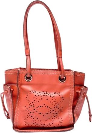 Loewe Pre-owned Bucket Bags, female, Orange, Size: ONE SIZE Pre-owned Fabric Shoulder Bag