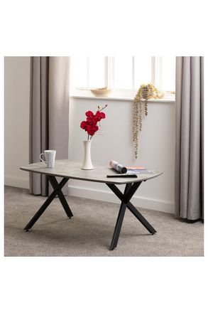 Seconique Athens Oval Coffee Table in Dark Grey