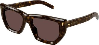 Gucci Gg 1520S Zonnebril - Dames - Zonnebrillen - Bruin - 53 MM - Nylon - Accessoires