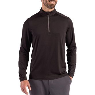 Cutter & Buck Coastline Epic Comfort Half Zip Performance Pullover in Black at Nordstrom, Size Xxx-Large