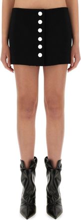 Khaite Black Solid Mini Skirt