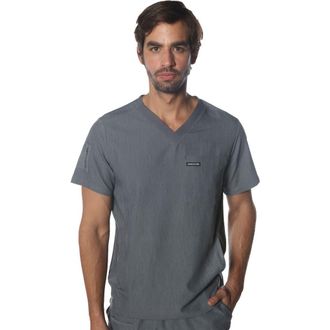 Members Only Manchester 3-Pocket Scrub Top in Graphite at Nordstrom, Size Xx-Large