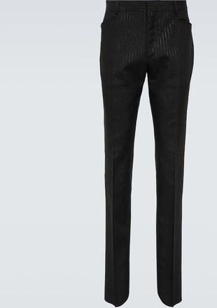 Tom Ford Atticus striped mohair-blend jacquard slim pants