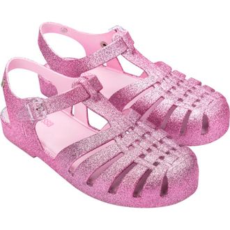 Melissa Possession Glitter Fisherman Sandal in Pink Silver Glitter at Nordstrom, Size 6